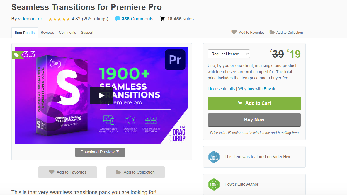 1900+ Seamless Transitions for Premiere Pro v3.3