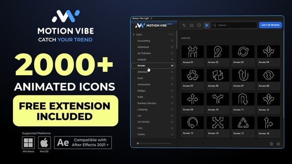 Animated Icons Pack | Free Extension for After Effects