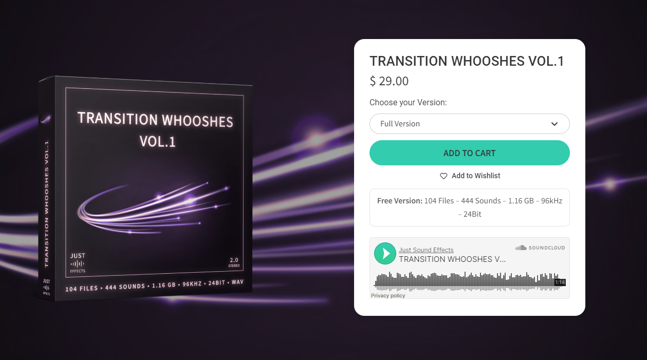 Just Sound Effects - Transition Whooshes Vol.1