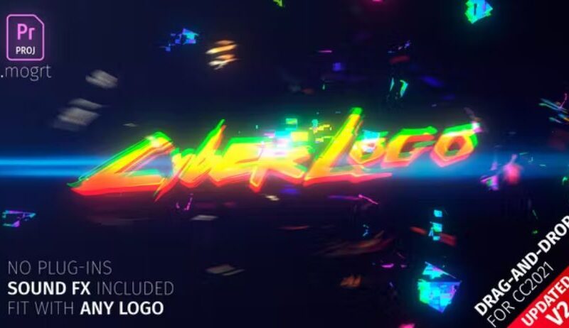 Glitch Cyber Logo Mogrt