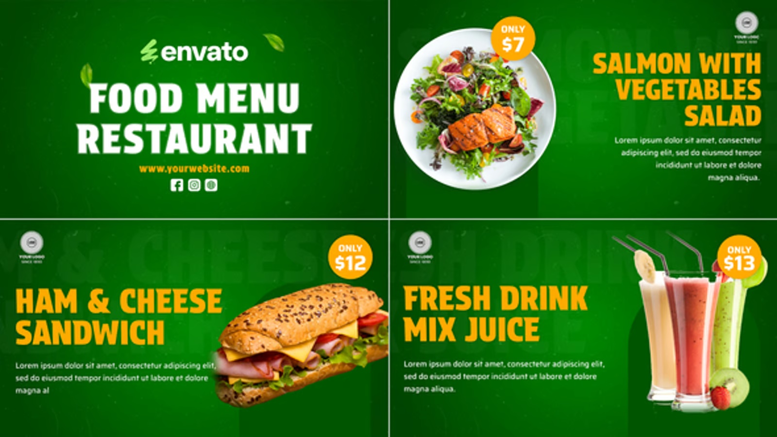 Davinci Resolve Promo Food Menu