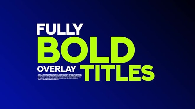 Fully Bold Overlay Titles