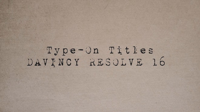 Type-On Titles