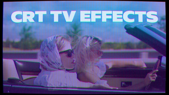 Pack Of 10 Retro-Style CRT TV Overlays On Black