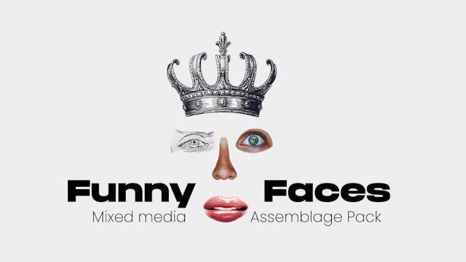 Pack Of 15 Funny Facial Feature Icons On Alpha Loop