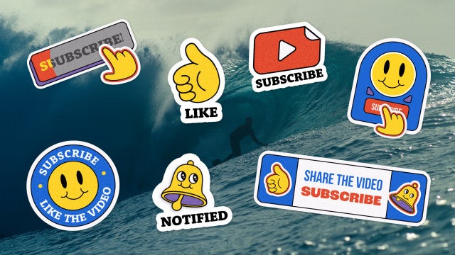Stick On And Subscribe Overlays Pack