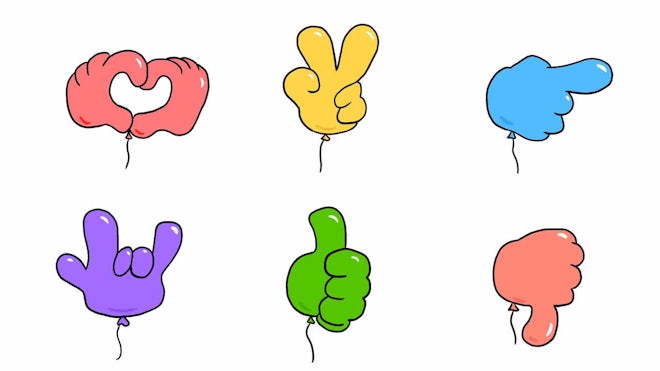 Pack Of 6 Balloons Hands On Alpha