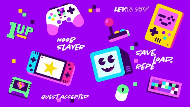 Pack Of 9 Gaming Stickers On Alpha