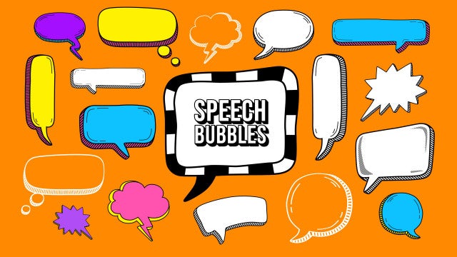 Pack Of 37 Cartoon Speech Bubbles On Alpha