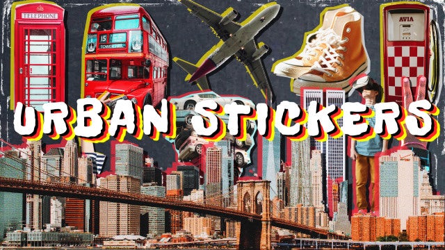 Pack Of 11 Urban Stickers On Alpha