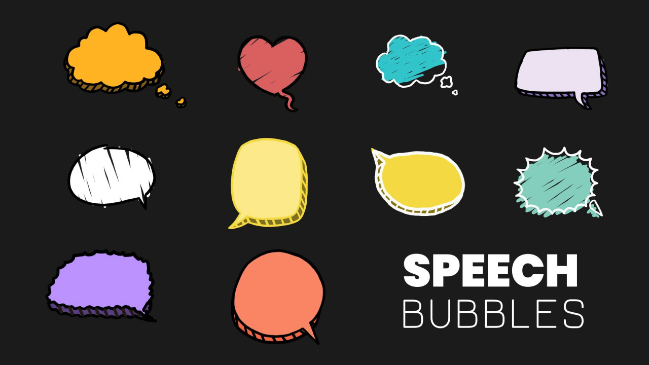 Empty Speech Bubbles On Alpha