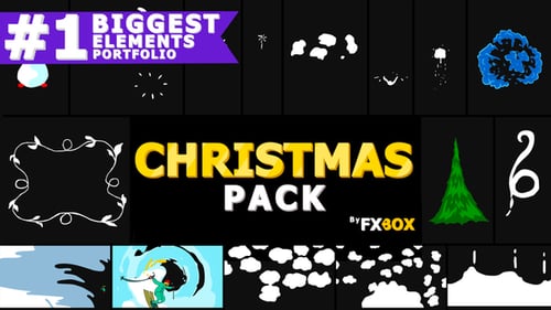 Cartoon Christmas Elements And Transitions | After Effects